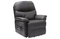 Lars Riser Recliner Dual Motor Leather Chair - Black